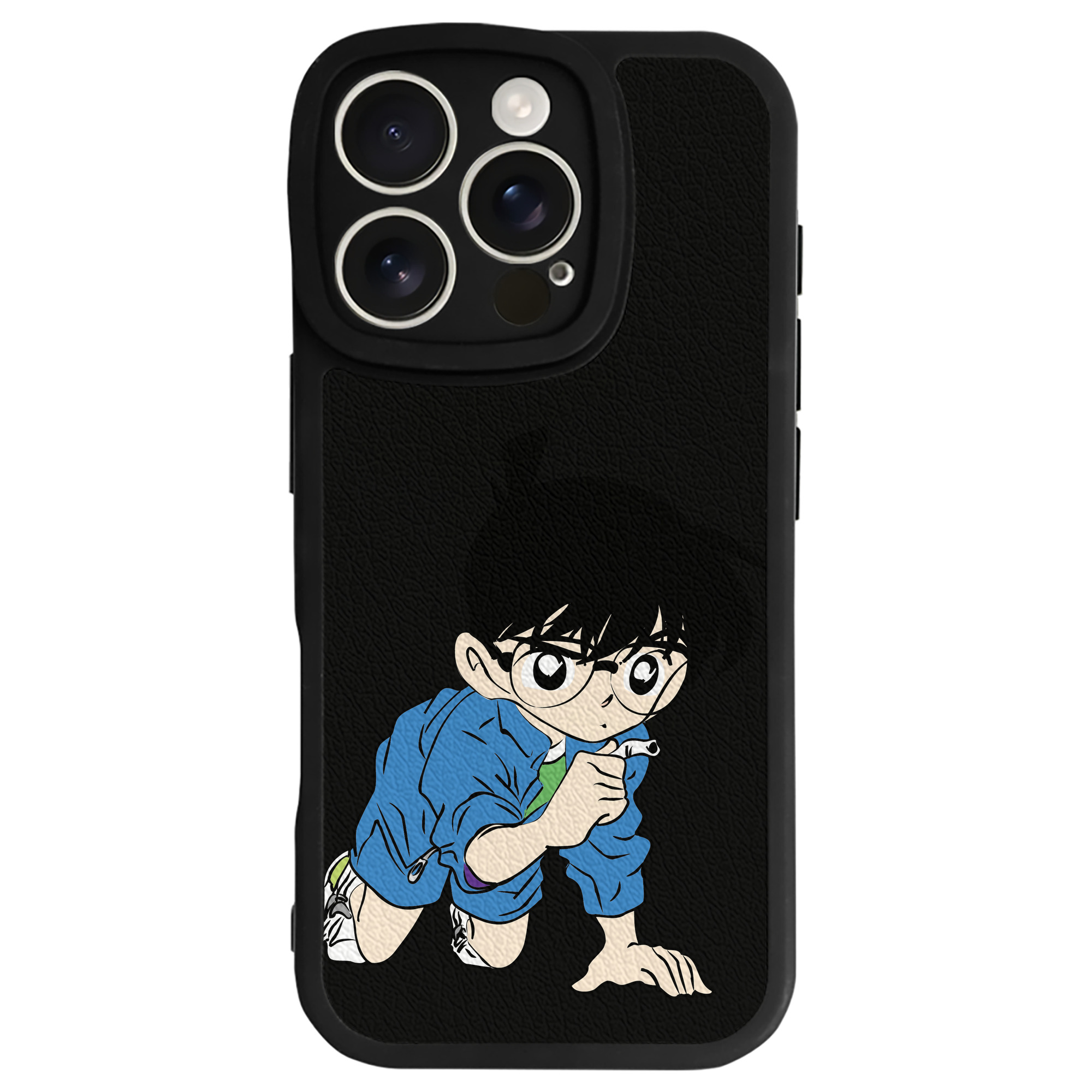 （画像用） 名探偵コナン 江戸川 コナン Detective Conan Conan Edogawa 【iPhone 16シリーズ対応】シリコンスマホケース（レザー調） 材質：シリコン